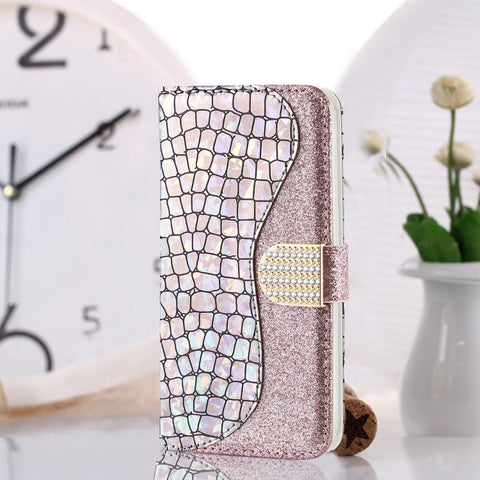 Laser Glitter Powder Matching Crocodile Texture Leather Case, For Samsung Galaxy A33 5G, For Samsung Galaxy A73
