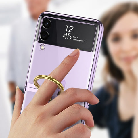 GKK Phantom Electroplating Phone Case with Ring, For Samsung Galaxy Z Flip3 5G