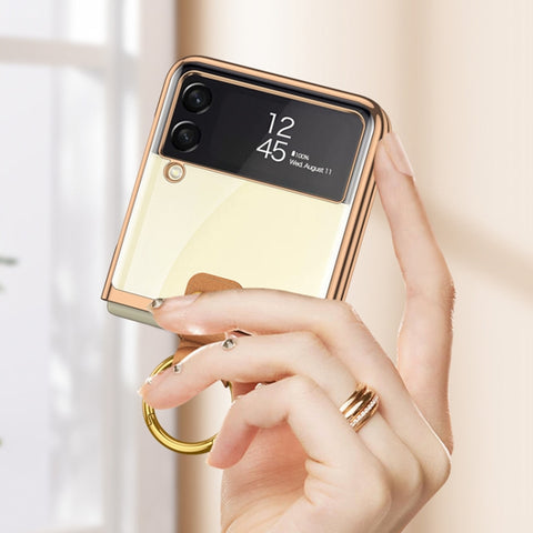 GKK Phantom Electroplating Phone Case with Ring, For Samsung Galaxy Z Flip3 5G
