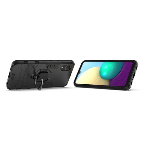 PC + TPU Shockproof Protective Phone Case with Magnetic Ring Holder, For Samsung Galaxy A03 Core