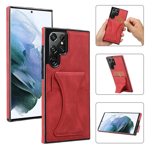 Ultra-thin Shockproof Phone Case with Holder, For Samsung Galaxy S22 5G, For Samsung Galaxy S22+ 5G, For Samsung Galaxy S22 Ultra 5G
