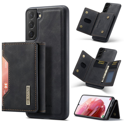 DG.MING M2 Series 3-Fold Multi Card Bag + Magnetic Back Cover Phone Case, For Samsung Galaxy S22 5G, For Samsung Galaxy S22+ 5G, For Samsung Galaxy S22 Ultra 5G