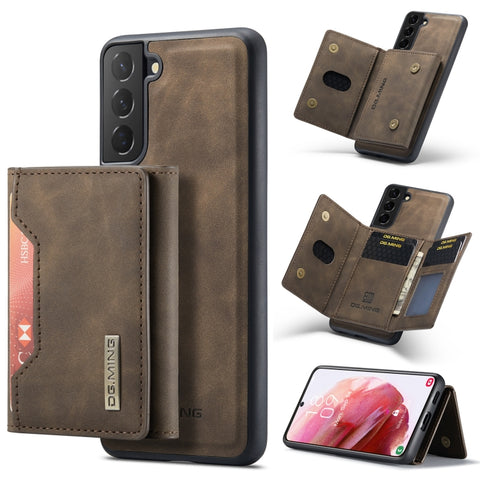 DG.MING M2 Series 3-Fold Multi Card Bag + Magnetic Back Cover Phone Case, For Samsung Galaxy S22 5G, For Samsung Galaxy S22+ 5G, For Samsung Galaxy S22 Ultra 5G