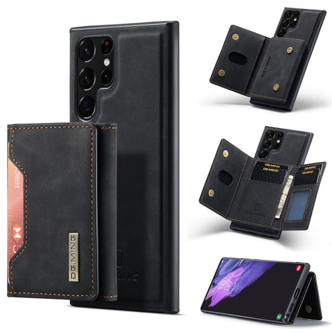 DG.MING M2 Series 3-Fold Multi Card Bag + Magnetic Back Cover Phone Case, For Samsung Galaxy S22 5G, For Samsung Galaxy S22+ 5G, For Samsung Galaxy S22 Ultra 5G