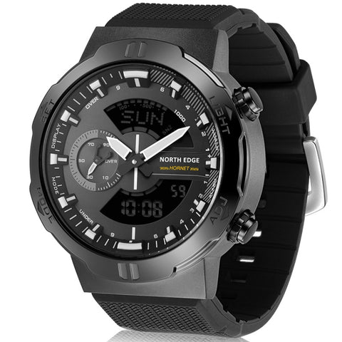 NORTH EDGE HORNET Dual Digital Alarm Clock Timing Men Luminous Sports Watch, HORNET