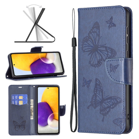 Two Butterflies Embossing Leather Phone Case, For Samsung Galaxy A13 4G, For Samsung Galaxy A33 5G, For Samsung Galaxy A73 5G, For Xiaomi 12