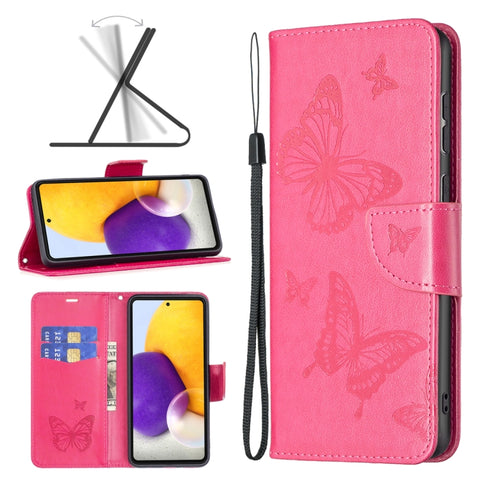 Two Butterflies Embossing Leather Phone Case, For Samsung Galaxy A13 4G, For Samsung Galaxy A33 5G, For Samsung Galaxy A73 5G, For Xiaomi 12