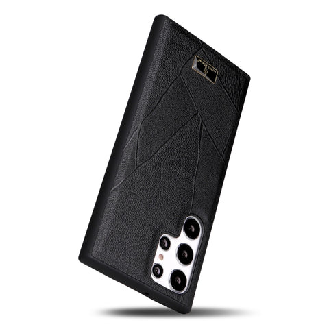Fierre Shann Leather Texture Phone Back Cover Case, For Samsung Galaxy S22 5G, For Samsung Galaxy S22+ 5G, For Samsung Galaxy S22 Ultra 5G
