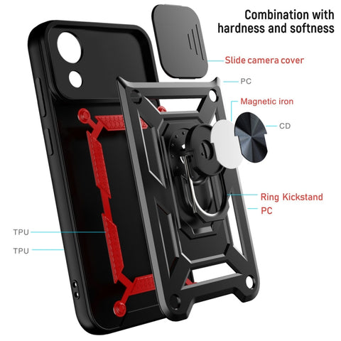 Sliding Camera Cover Design TPU+PC Phone Case, For Samsung Galaxy A03 Core
