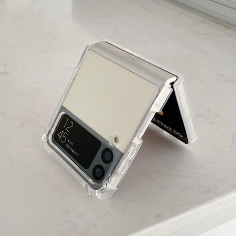 For Samsung Galaxy Z Flip4 Transparent TPU Shockproof Phone Case , For Samsung Galaxy Z Flip4