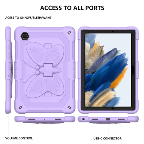 Beige PC + Silicone Holder Tablet Case, For Samsung Galaxy Tab A8 10.5 2021