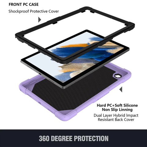Beige PC + Silicone Holder Tablet Case, For Samsung Galaxy Tab A8 10.5 2021