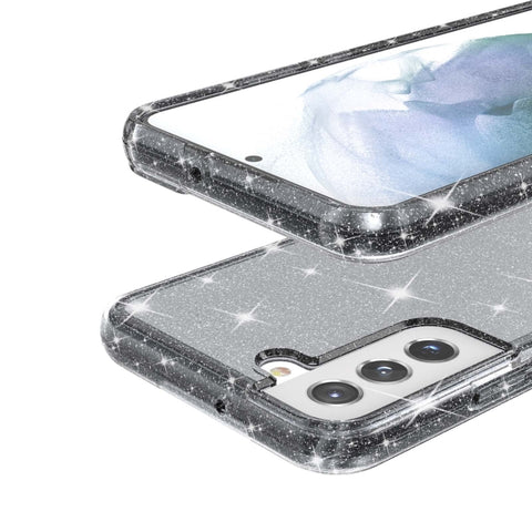 Shockproof Terminator Style Glitter Powder Protective Phone Case, For Samsung Galaxy S21 FE 5G