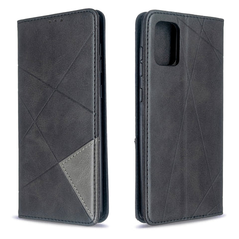 Rhombus Texture Horizontal Flip Magnetic Leather Case with Holder & Card Slots, For Galaxy S20, For Galaxy A71, For Galaxy S20+, For Galaxy S20 Ultra, For Xiaomi CC9 Pro