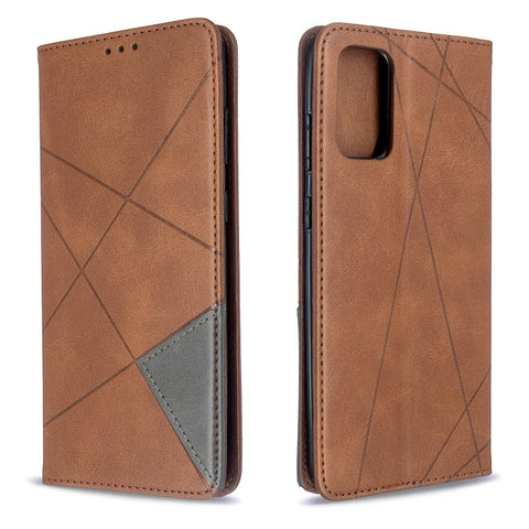 Rhombus Texture Horizontal Flip Magnetic Leather Case with Holder & Card Slots, For Galaxy S20, For Galaxy A71, For Galaxy S20+, For Galaxy S20 Ultra, For Xiaomi CC9 Pro