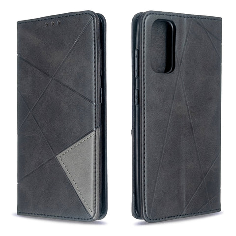 Rhombus Texture Horizontal Flip Magnetic Leather Case with Holder & Card Slots, For Galaxy S20, For Galaxy A71, For Galaxy S20+, For Galaxy S20 Ultra, For Xiaomi CC9 Pro