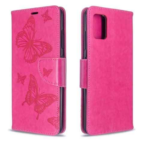 Embossing Two Butterflies Pattern Horizontal Flip PU Leather Case with Holder & Card Slot & Wallet & Lanyard, For Galaxy S20, For Galaxy S20+, For Galaxy A51, For Galaxy A71, For Galaxy S20 Ultra