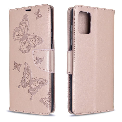Embossing Two Butterflies Pattern Horizontal Flip PU Leather Case with Holder & Card Slot & Wallet & Lanyard, For Galaxy S20, For Galaxy S20+, For Galaxy A51, For Galaxy A71, For Galaxy S20 Ultra
