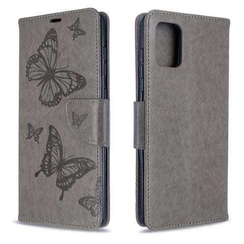 Embossing Two Butterflies Pattern Horizontal Flip PU Leather Case with Holder & Card Slot & Wallet & Lanyard, For Galaxy S20, For Galaxy S20+, For Galaxy A51, For Galaxy A71, For Galaxy S20 Ultra