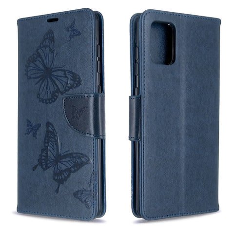 Embossing Two Butterflies Pattern Horizontal Flip PU Leather Case with Holder & Card Slot & Wallet & Lanyard, For Galaxy S20, For Galaxy S20+, For Galaxy A51, For Galaxy A71, For Galaxy S20 Ultra