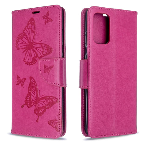 Embossing Two Butterflies Pattern Horizontal Flip PU Leather Case with Holder & Card Slot & Wallet & Lanyard, For Galaxy S20, For Galaxy S20+, For Galaxy A51, For Galaxy A71, For Galaxy S20 Ultra