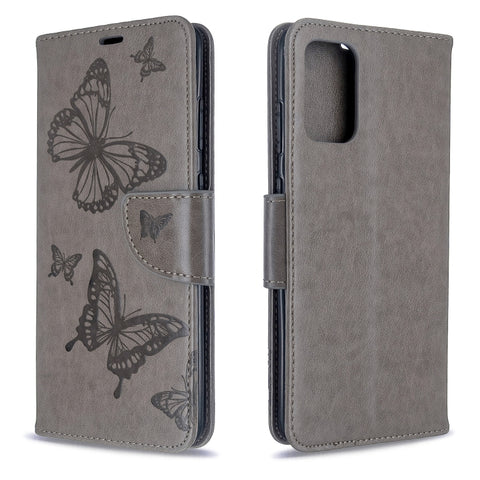 Embossing Two Butterflies Pattern Horizontal Flip PU Leather Case with Holder & Card Slot & Wallet & Lanyard, For Galaxy S20, For Galaxy S20+, For Galaxy A51, For Galaxy A71, For Galaxy S20 Ultra