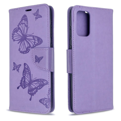 Embossing Two Butterflies Pattern Horizontal Flip PU Leather Case with Holder & Card Slot & Wallet & Lanyard, For Galaxy S20, For Galaxy S20+, For Galaxy A51, For Galaxy A71, For Galaxy S20 Ultra