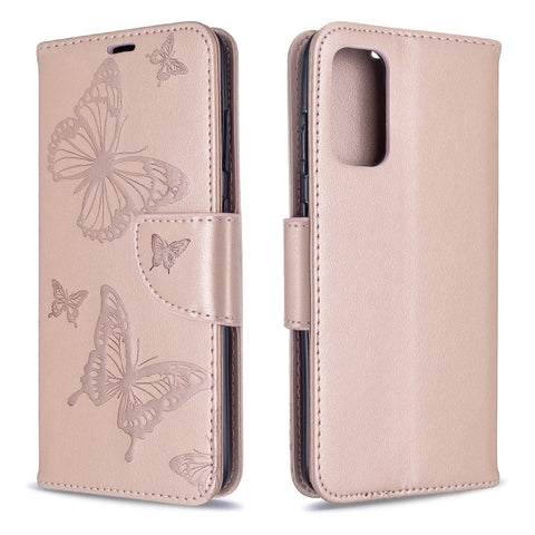 Embossing Two Butterflies Pattern Horizontal Flip PU Leather Case with Holder & Card Slot & Wallet & Lanyard, For Galaxy S20, For Galaxy S20+, For Galaxy A51, For Galaxy A71, For Galaxy S20 Ultra