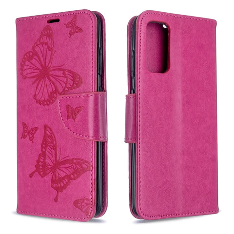 Embossing Two Butterflies Pattern Horizontal Flip PU Leather Case with Holder & Card Slot & Wallet & Lanyard, For Galaxy S20, For Galaxy S20+, For Galaxy A51, For Galaxy A71, For Galaxy S20 Ultra