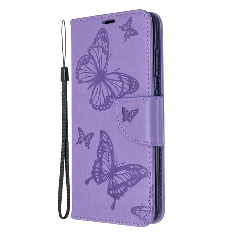 Embossing Two Butterflies Pattern Horizontal Flip PU Leather Case with Holder & Card Slot & Wallet & Lanyard, For Galaxy S20, For Galaxy S20+, For Galaxy A51, For Galaxy A71, For Galaxy S20 Ultra