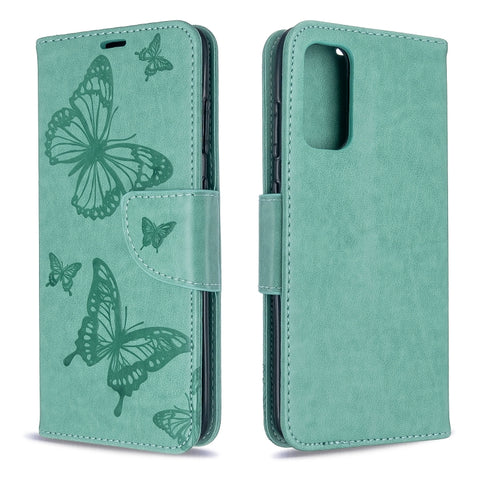 Embossing Two Butterflies Pattern Horizontal Flip PU Leather Case with Holder & Card Slot & Wallet & Lanyard, For Galaxy S20, For Galaxy S20+, For Galaxy A51, For Galaxy A71, For Galaxy S20 Ultra