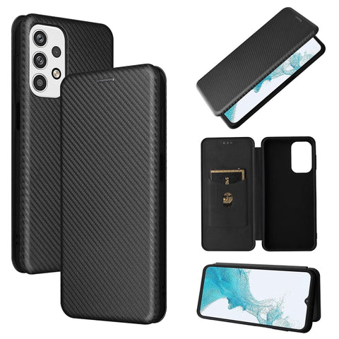 Carbon Fiber Texture Magnetic Horizontal Flip PU Phone Case, For OPPO Realme 9i / A36, For Blackview A55, For Ulefone Note 13P, For Samsung Galaxy A23 5G