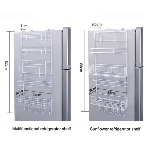 Multi-layer Fridge Storage Rack Side Shelf Sidewall Holder Multi-function Kitchen Organizer Household, Multifunctional Rack, Sun Flower Rack