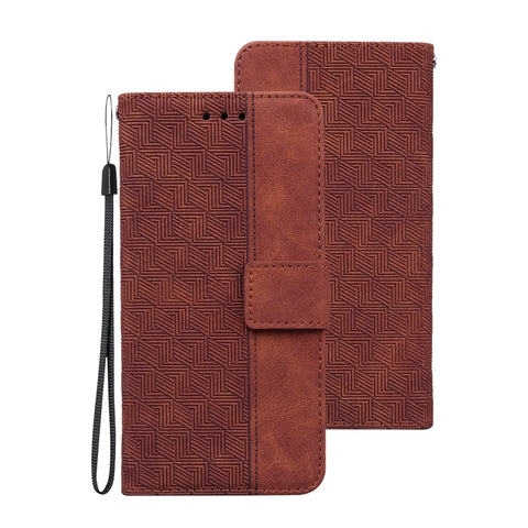Geometric Embossed Leather Phone Case, For Samsung Galaxy M32 4G Indian / International Version
