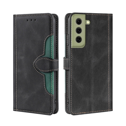Skin Feel Straw Hat Magnetic Buckle Leather Phone Case, For Samsung Galaxy S21 FE, For Samsung Galaxy Xcover 5