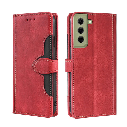 Skin Feel Straw Hat Magnetic Buckle Leather Phone Case, For Samsung Galaxy S21 FE, For Samsung Galaxy Xcover 5
