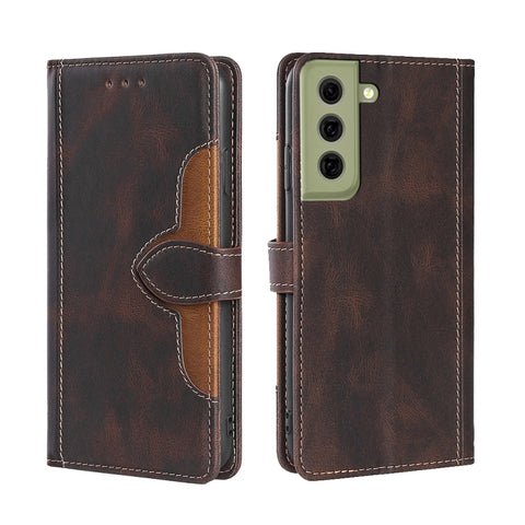 Skin Feel Straw Hat Magnetic Buckle Leather Phone Case, For Samsung Galaxy S21 FE, For Samsung Galaxy Xcover 5