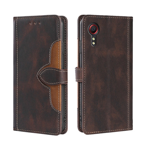 Skin Feel Straw Hat Magnetic Buckle Leather Phone Case, For Samsung Galaxy S21 FE, For Samsung Galaxy Xcover 5
