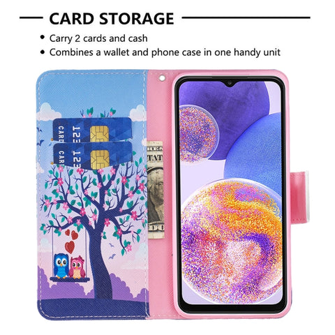 Colored Drawing Pattern Flip Leather Phone Case, For Samsung Galaxy A23 5G