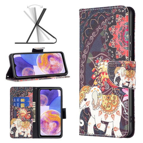 Colored Drawing Pattern Flip Leather Phone Case, For Samsung Galaxy A23 5G