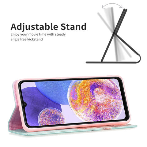 Invisible Magnetic Painted Leather Phone Case, For Samsung Galaxy A23 5G