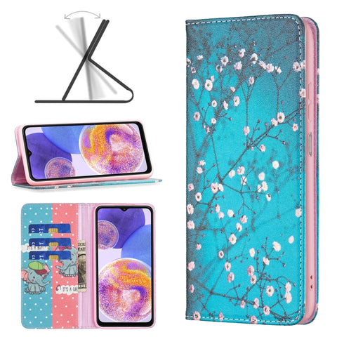 Invisible Magnetic Painted Leather Phone Case, For Samsung Galaxy A23 5G