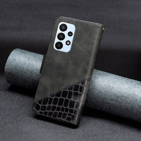 Matching Color Crocodile Texture Leather Phone Case, For Samsung Galaxy A23 5G