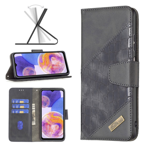 Matching Color Crocodile Texture Leather Phone Case, For Samsung Galaxy A23 5G
