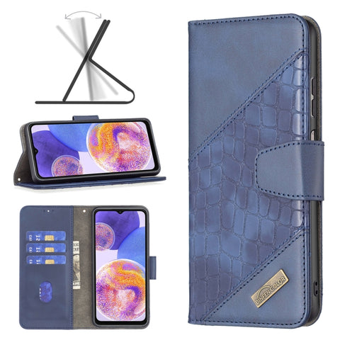 Matching Color Crocodile Texture Leather Phone Case, For Samsung Galaxy A23 5G