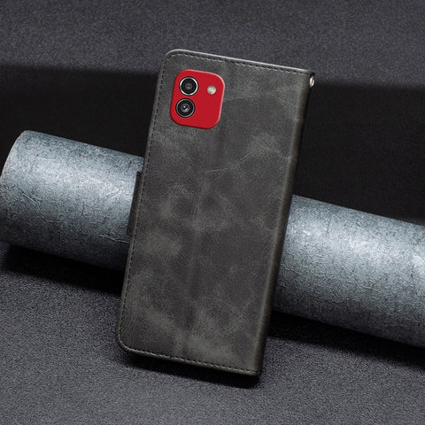 Lambskin Texture Pure Color Flip Leather Phone Case, For Samsung Galaxy A03 166mm