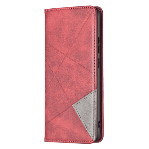 Rhombus Texture Magnetic Leather Phone Case, For Samsung Galaxy A03 166mm