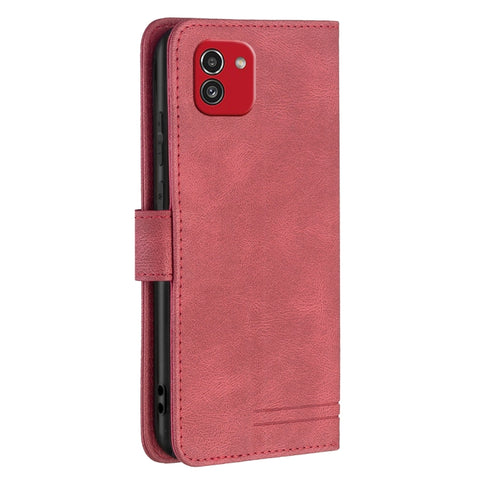 BF09 Magnetic Buckle RFID Flip Leather Phone Case, For Samsung Galaxy A03 166mm