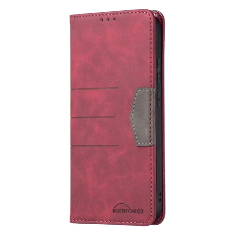 BF10 Color Block Magnetic Flip Leather Phone Case, For Samsung Galaxy A03 166mm