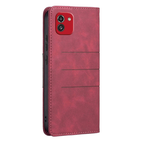 BF10 Color Block Magnetic Flip Leather Phone Case, For Samsung Galaxy A03 166mm